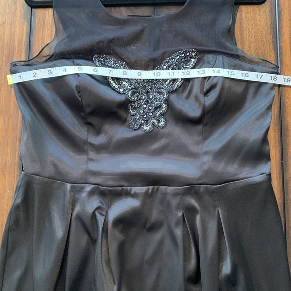 Bisou Bisou Michele Bohbot Black Mini Bodycon Semi Sheer Butterfly Sequins Sz 14 - Picture 8 of 11
